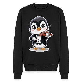 Mignon Pingouin Fiddler Drôle Comédie musicale - Pull Premium bio Homme - noir - Devant - Nico (187cm)