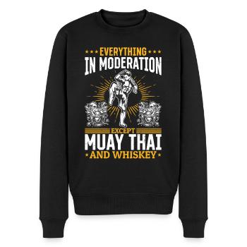 Everything in moderation except Muay Thai and - Männer Premium Bio Pullover - Schwarz - Vorne - Nico (187cm)