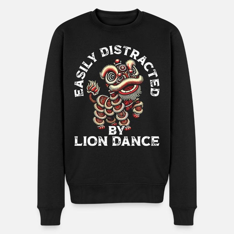 Lion Dance Chinesisches Neujahr Löwentanz - Männer Premium Bio Pullover - Schwarz