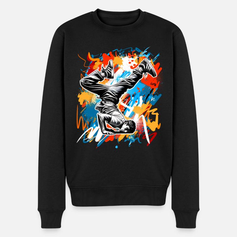 Breakdance - Männer Premium Bio Pullover - Schwarz