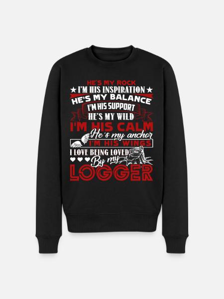 Logger Loved By My Logger - Men's Premium Organic Jumper - black