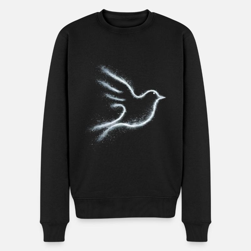 Vogel - Männer Premium Bio Pullover - Schwarz