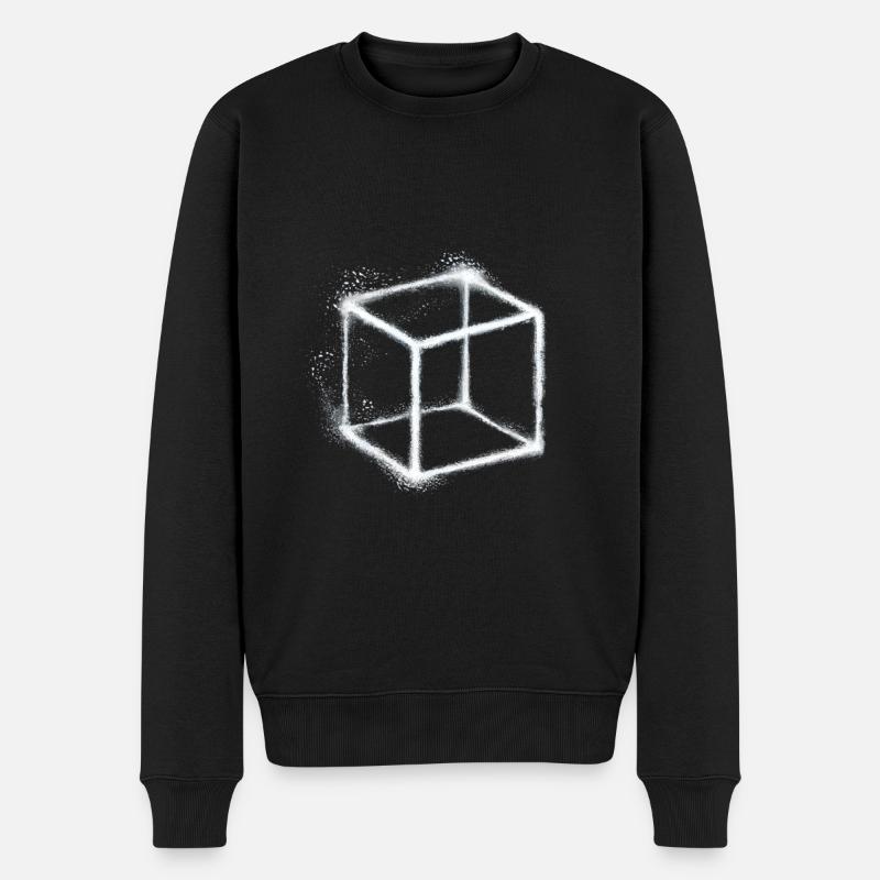 Würfel - Männer Premium Bio Pullover - Schwarz
