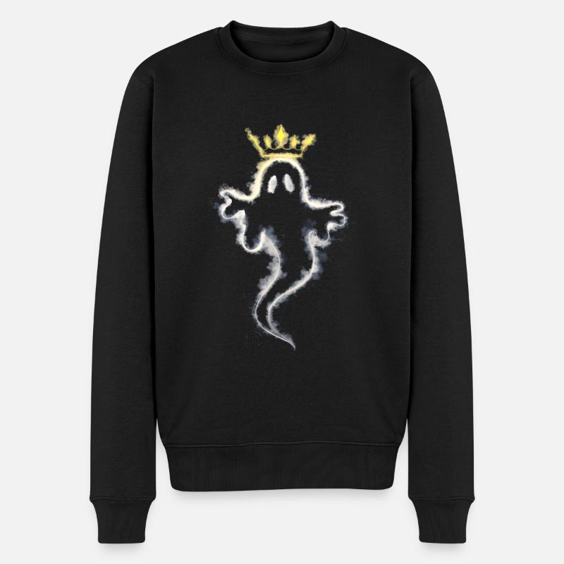 Fantôme avec une couronne - Pull Premium bio Homme - noir