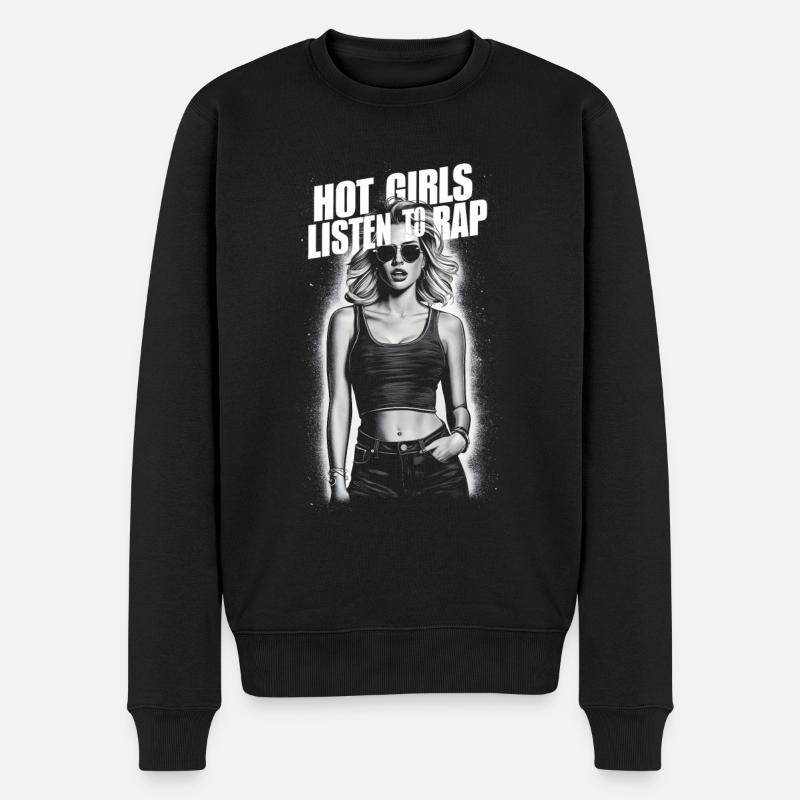 filles chaudes écoutent du rap - Pull Premium bio Homme - noir