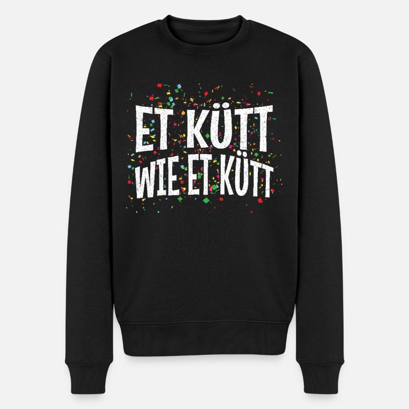Karneval Et Kütt Wie Et Kütt - Männer Premium Bio Pullover - Schwarz