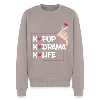 K-Pop K-Drama K-Life Enthusiasm - Men's Premium Organic Jumper - taupe - Front - Nico (187cm)