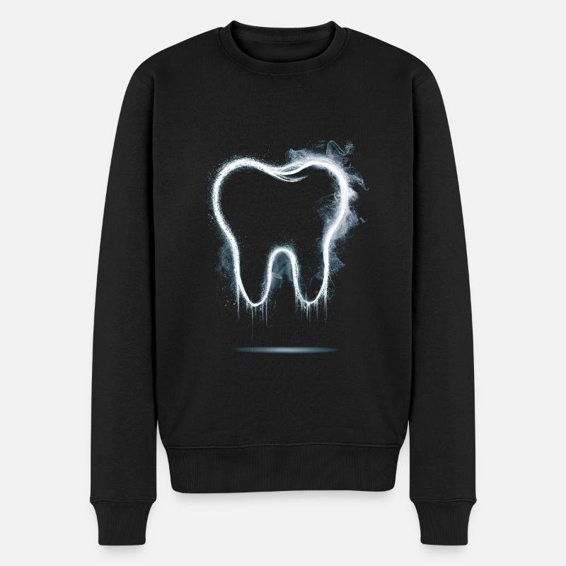 ligne blanche des dents - Pull Premium bio Homme - noir