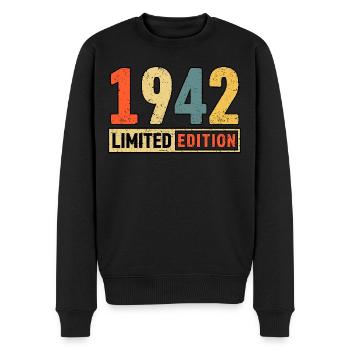 Limited Edition 1942 - Men's Premium Organic Jumper - black - Front - Nico (187cm)