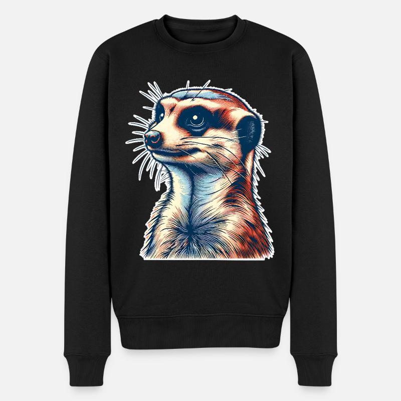 Erdmännchen - Männer Premium Bio Pullover - Schwarz