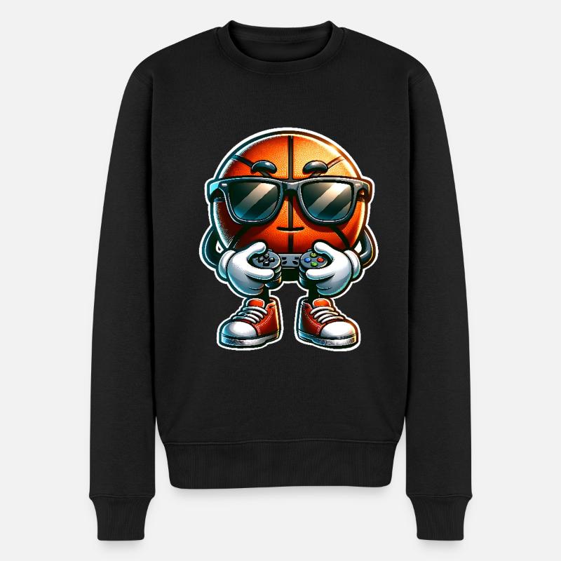 Joueur de basket-ball - Pull Premium bio Homme - noir