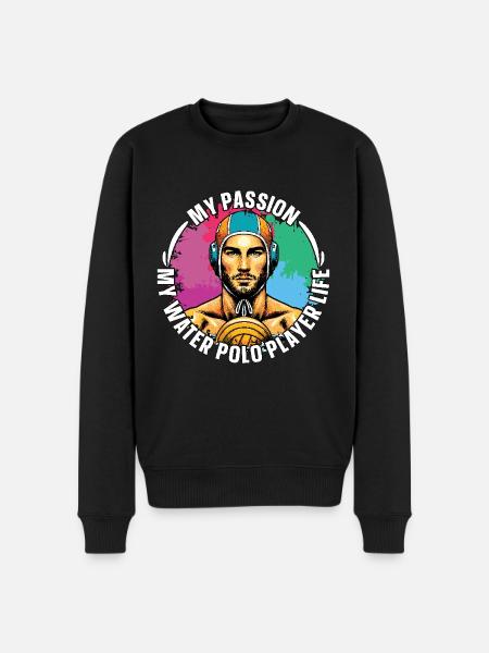 Vandpolo Min passion Min vandpolomålmand - Økologisk premium-sweatshirt til mænd - sort