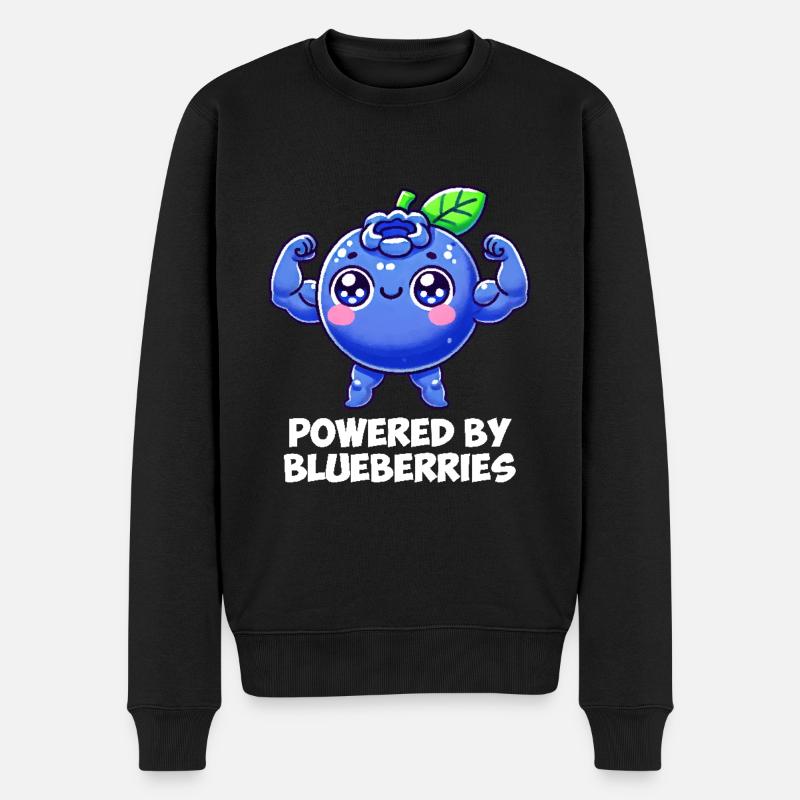 blueberry whisperer, blueberry - Männer Premium Bio Pullover - Schwarz