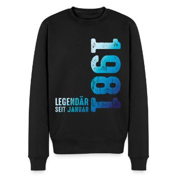 Limited Edition January 1981 Legendär Seit January - Männer Premium Bio Pullover - Schwarz - Vorne - Nico (187cm)