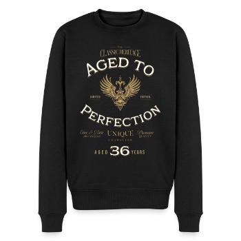 Aged to Perfection 36 Jahre Geburtstag Geschenk - Männer Premium Bio Pullover - Schwarz - Vorne - Nico (187cm)