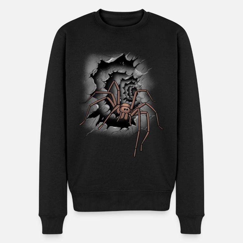 Halloween Edderkop Edderkop Fobi Panik - Økologisk premium-sweatshirt til mænd - sort