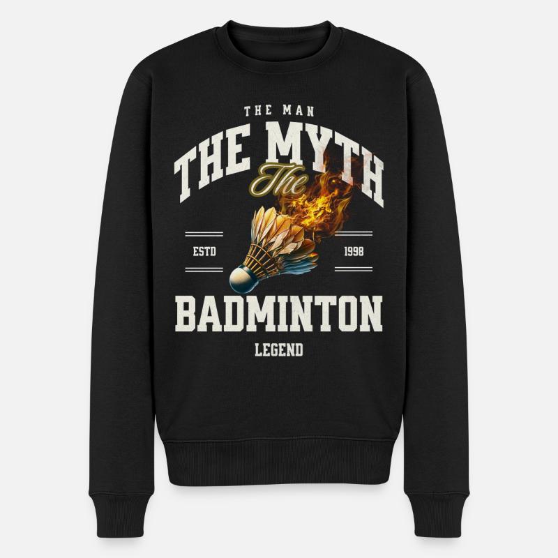 Badminton - Männer Premium Bio Pullover - Schwarz