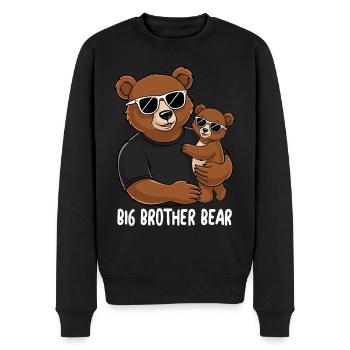 Big Brother Bear - Männer Premium Bio Pullover - Schwarz - Vorne - Nico (187cm)