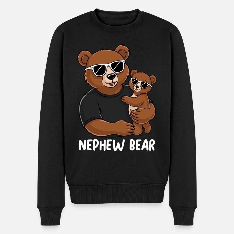 Nephew Bear - Männer Premium Bio Pullover - Schwarz