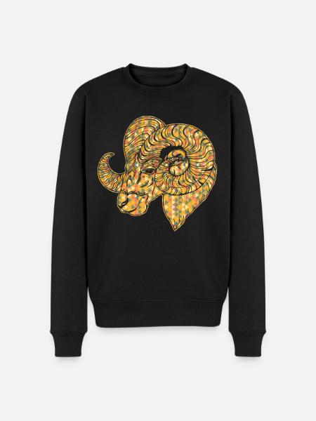 Sheep Geometric - Men's Premium Organic Jumper - black