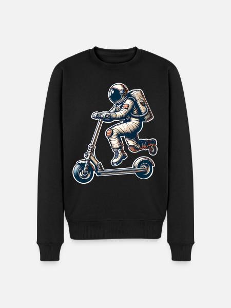 E-Scooter E-Roller Tretroller Astronaut - Männer Premium Bio Pullover - Schwarz