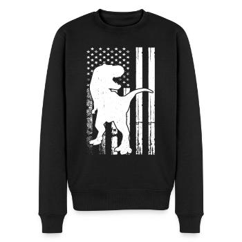 Dinosaure US Flag Dino Silhouette Dino - Pull Premium bio Homme - noir - Devant - Nico (187cm)