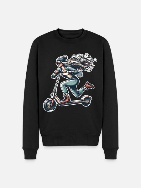 E-Scooter E-Roller Frau Scooter - Männer Premium Bio Pullover - Schwarz