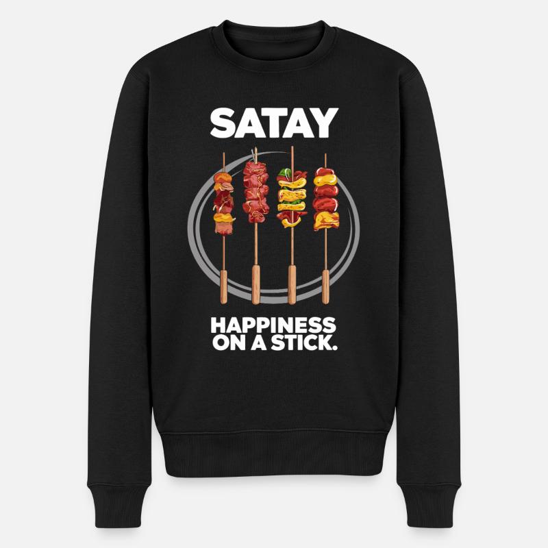 Satay Bonheur Sur Un Bâton - Pull Premium bio Homme - noir