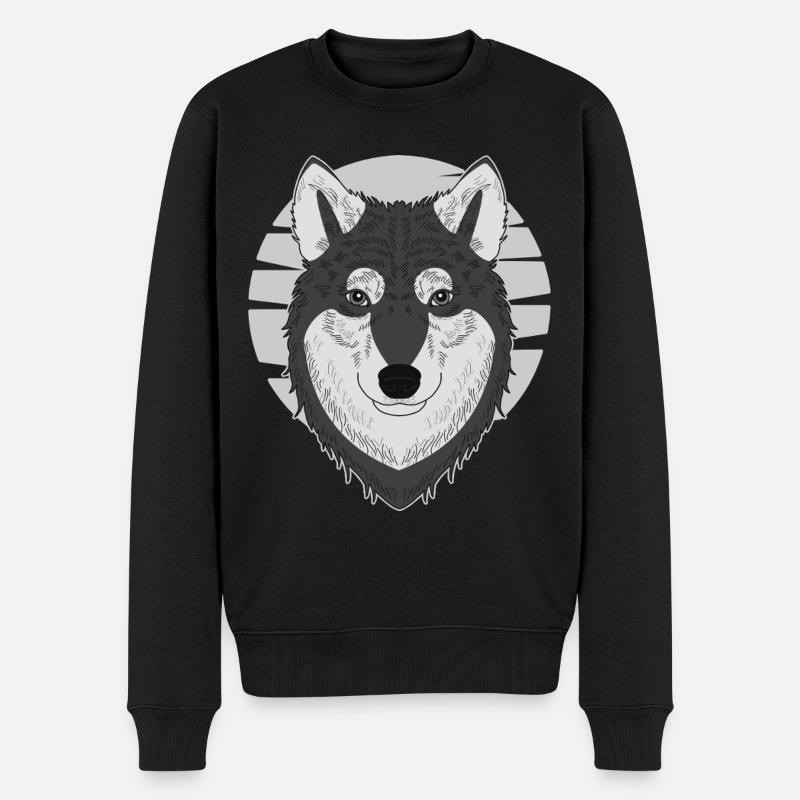 Hund - Männer Premium Bio Pullover - Schwarz