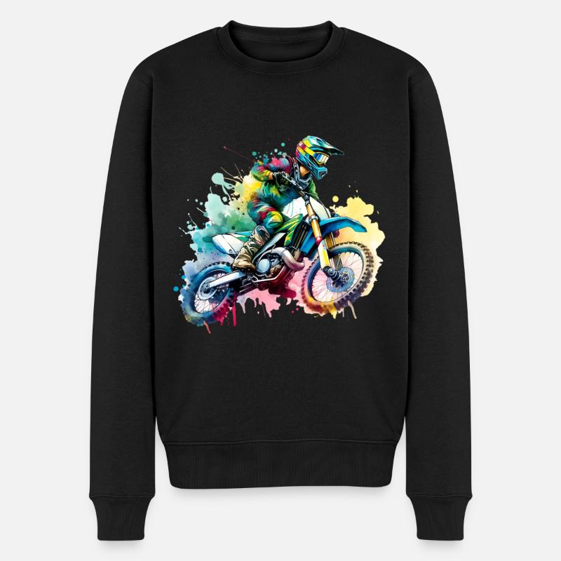 Motocross - Männer Premium Bio Pullover - Schwarz