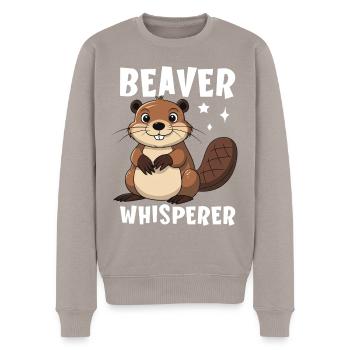 Beaver Whisperer - Männer Premium Bio Pullover - Taupe - Vorne - Nico (187cm)