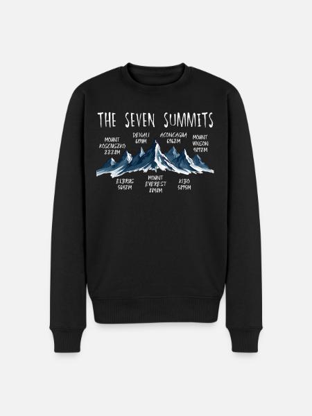 Seven Summits Kosciuszko - Men's Premium Organic Jumper - black