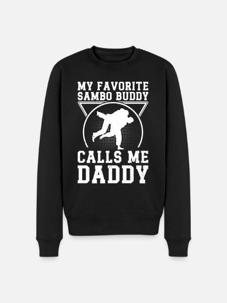 Min yndlings Sambo-kammerat kalder Daddy Sambo Wrestler - Økologisk premium-sweatshirt til mænd - sort