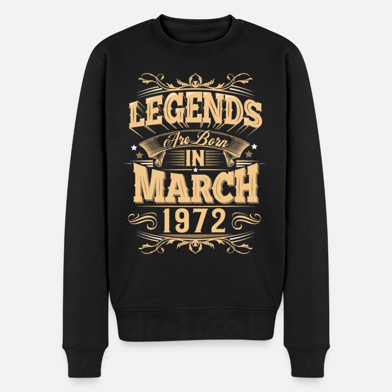 März 1972 Geburtstag Legende - Männer Premium Bio Pullover - Schwarz
