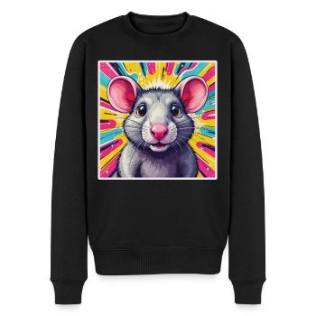 Pop Art Ratte - Männer Premium Bio Pullover - Schwarz - Vorne - Nico (187cm)