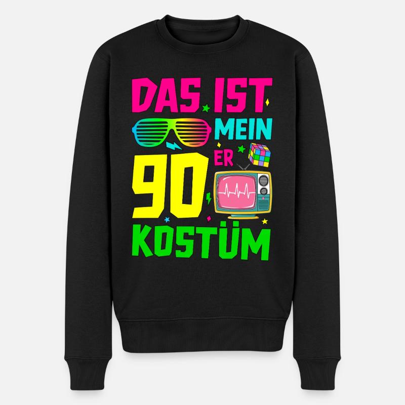 Das ist mein 90er Kostüm - Männer Premium Bio Pullover - Schwarz