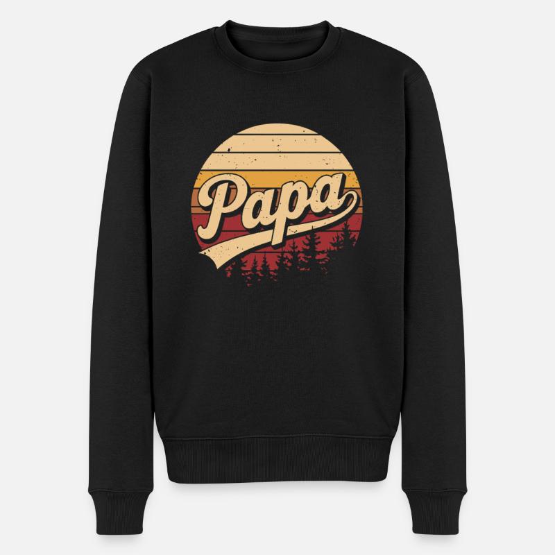 Papa Retro Sunset Logo - Pull Premium bio Homme - noir