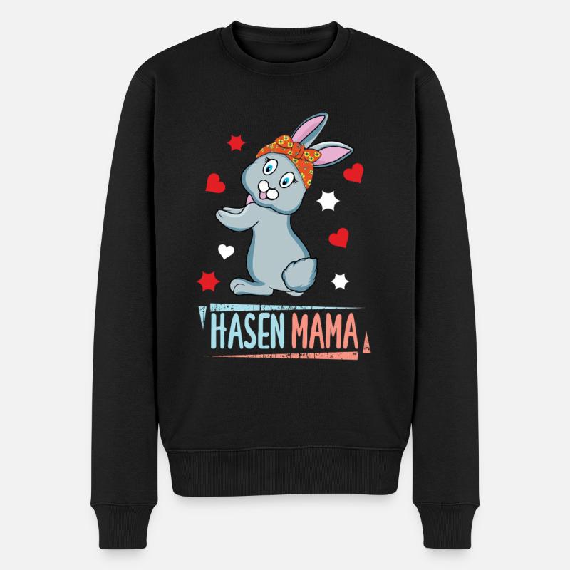 Lapin Maman Mignon Lapin Illustration - Pull Premium bio Homme - noir