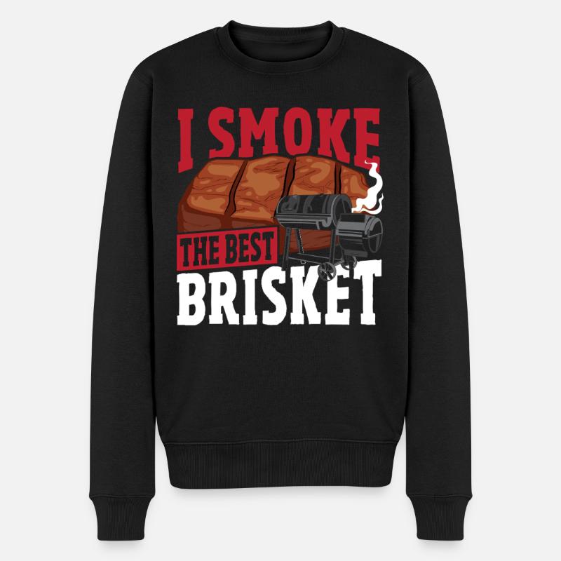 Viande grillée Boeuf fumé grillé - Pull Premium bio Homme - noir