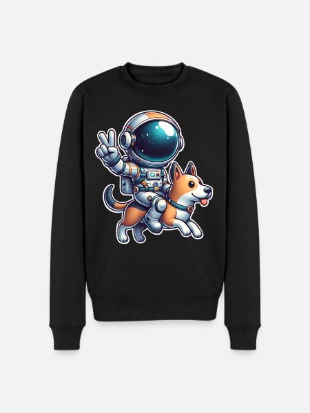 Astronaut Dog - Men's Premium Organic Jumper - black