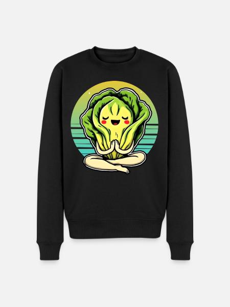 Lettuce Romaine Calm – Funny Salad - Men's Premium Organic Jumper - black