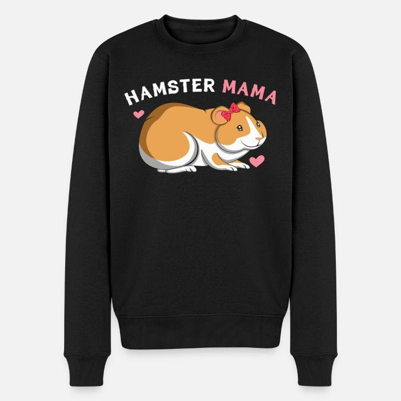 Hamster Mama Liebhaber Design - Männer Premium Bio Pullover - Schwarz