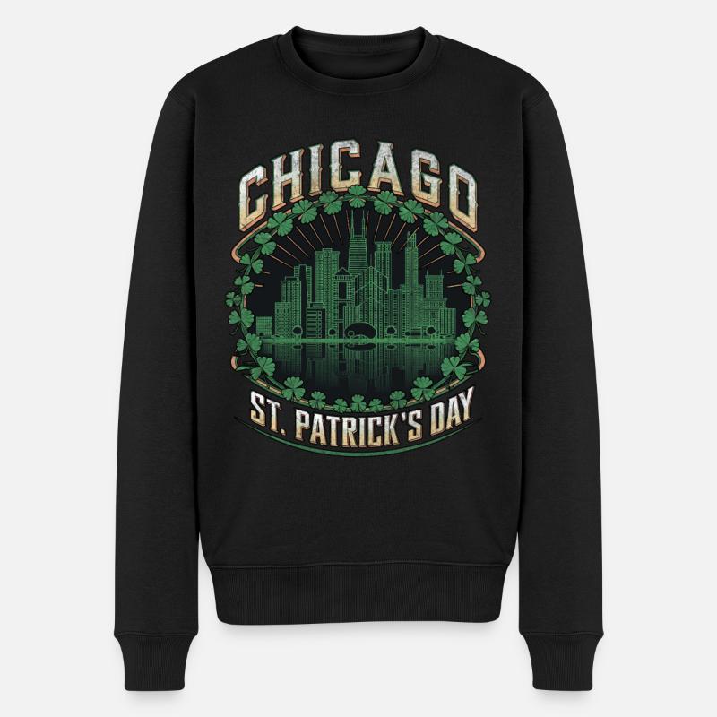 Chicago Saint-Patrick - Pull Premium bio Homme - noir