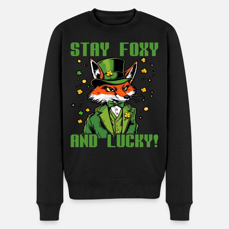 Restez Foxy et Lucky Saint-Patrick - Pull Premium bio Homme - noir