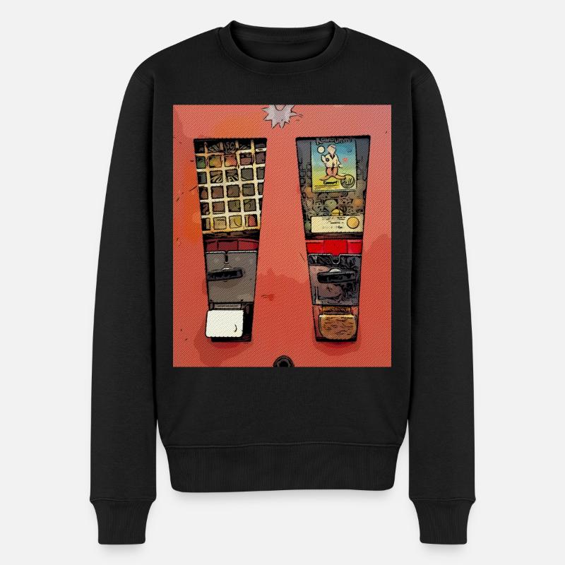 Retro Kaugummiautomat im Comic Look - Männer Premium Bio Pullover - Schwarz