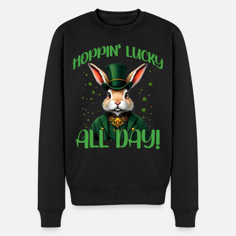 Happin chanceux toute la journée - Pull Premium bio Homme - noir