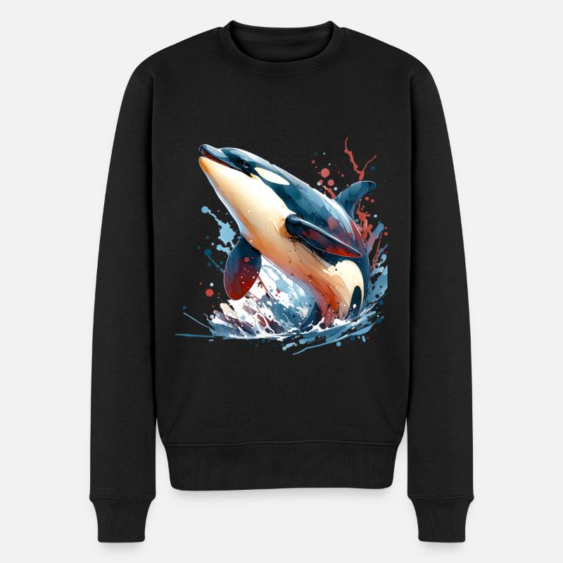 Orca Schwertwal - Männer Premium Bio Pullover - Schwarz
