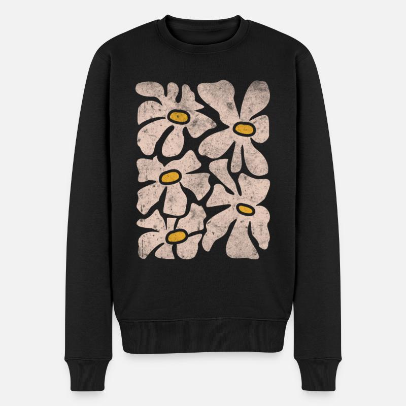 Fleurs sauvages boho - Pull Premium bio Homme - noir