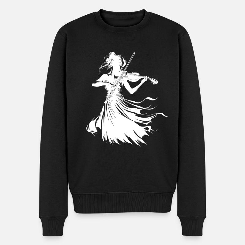 Dessin de violoniste - Pull Premium bio Homme - noir