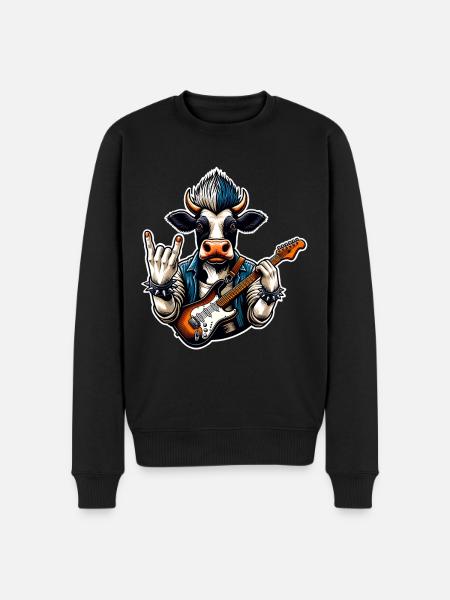Kuh Rock and Roll Guitarist - Men's Premium Organic Jumper - black